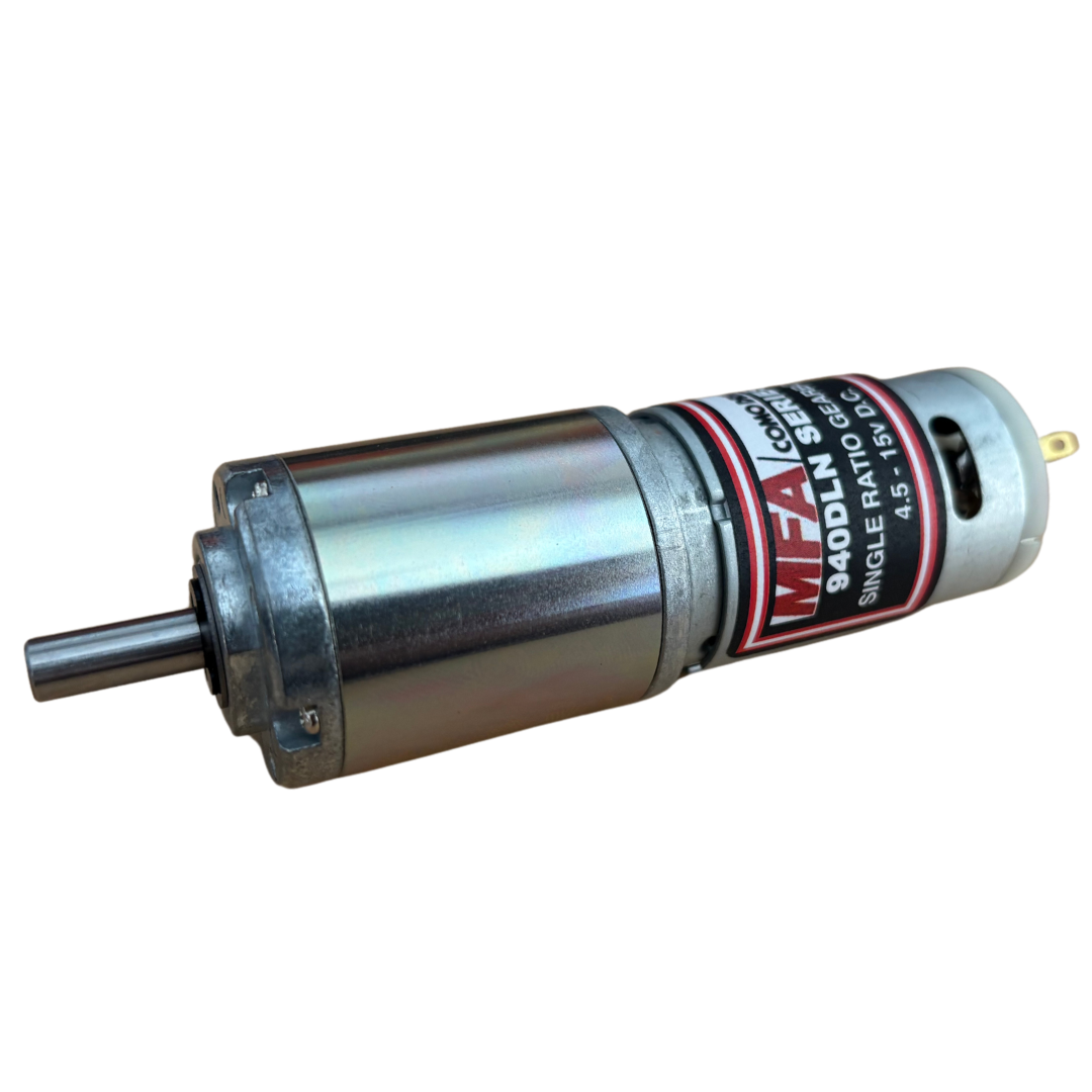 940DLN Series 385LN DC Motor + Gearbox , Noise Attenuated  (4.5-15v / 24v) 