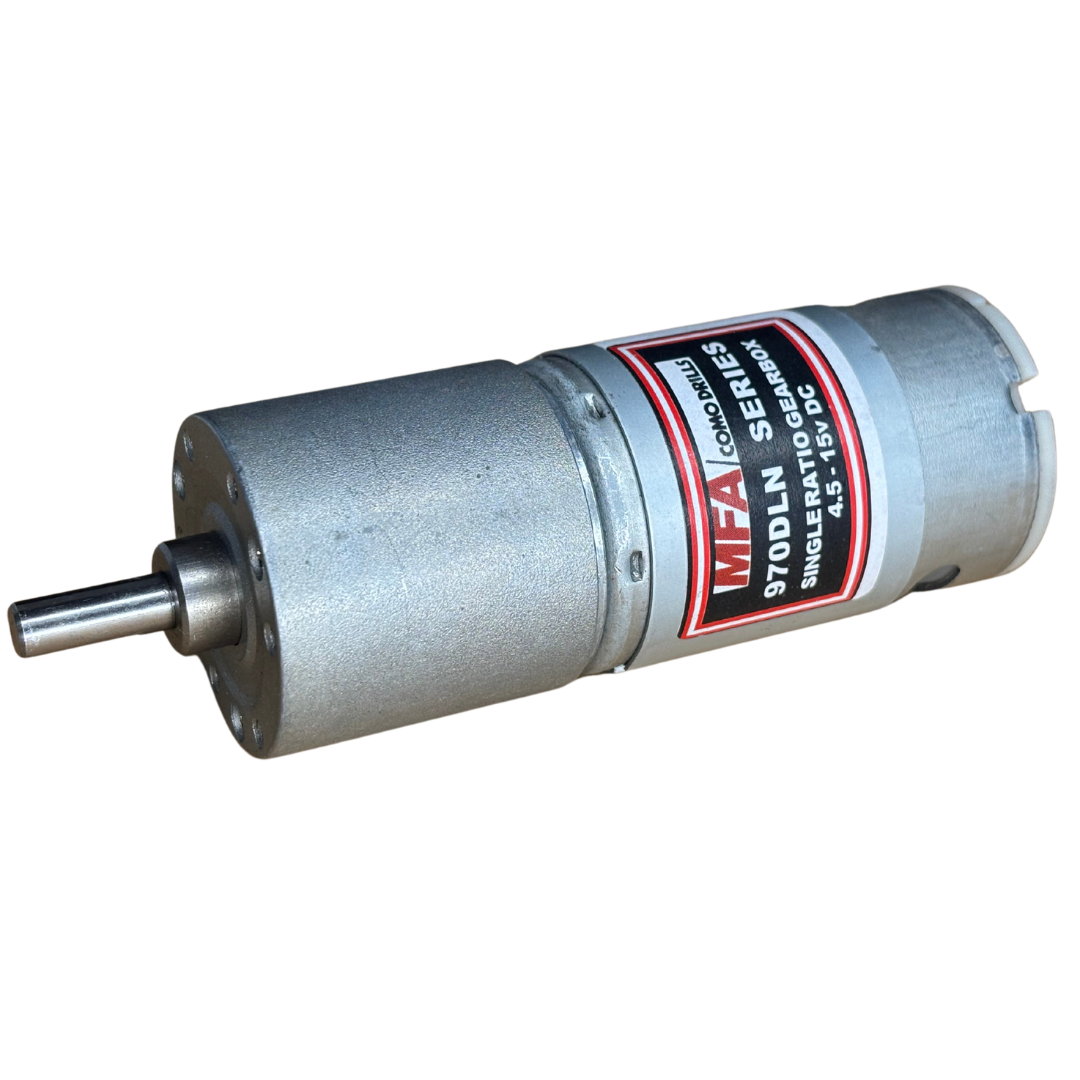970DLN Series 540LN DC Motor + Gearbox , Noise Attenuated  (Centre Output Shaft)  4.5- 15v